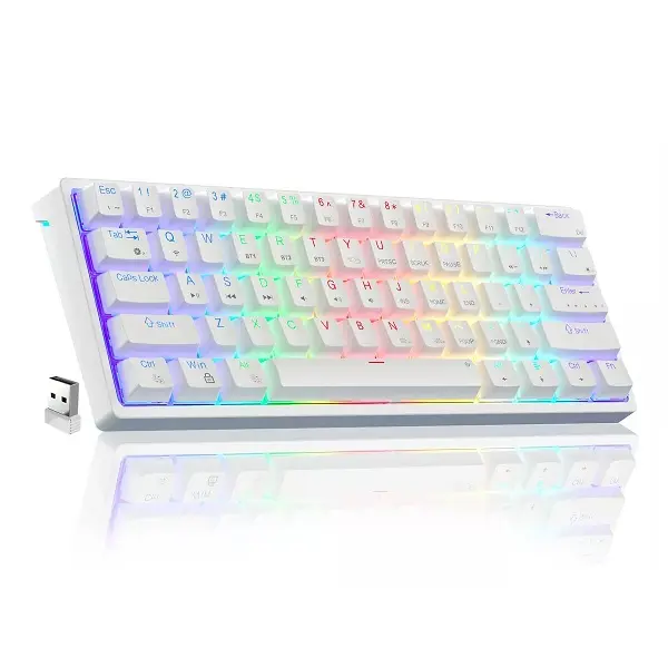 CLAVIER MECANIQUE GAMING MAGMA FIORA F61 WHITE RED-SWITCH ARGB WIRELESS